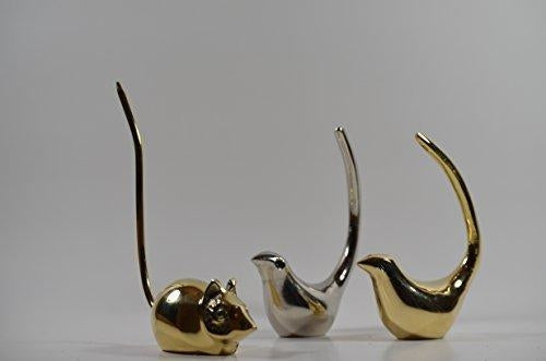 Porte-bagues oiseau argenté