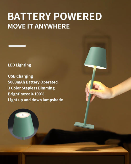 Lot de 2 lampes de table sans fil rechargeables