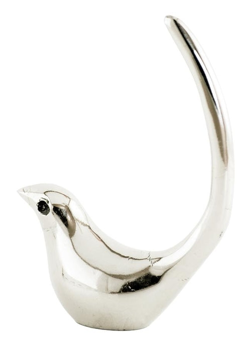 Porte-bagues oiseau argenté