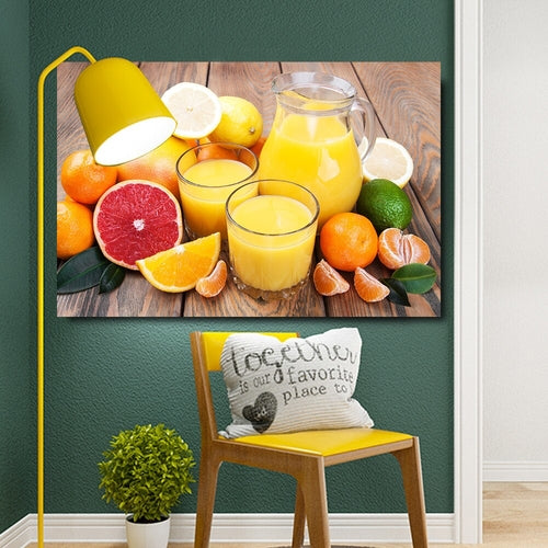 Tableau sur toile agrumes et jus d'orange – Veloria