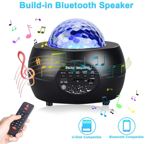 Projecteur veilleuse effet vagues + enceinte Bluetooth