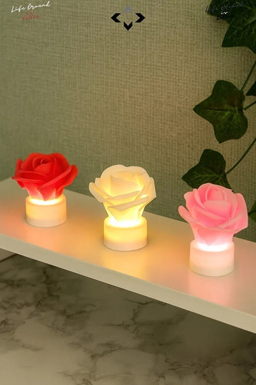 Set de 3 mini veilleuses roses LED