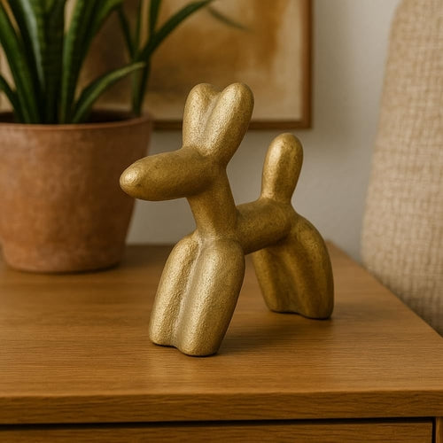 Sculpture chien ballon doré – Veloria